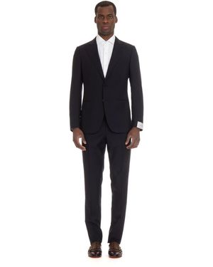 Caruso Single Breasted Suits - Black