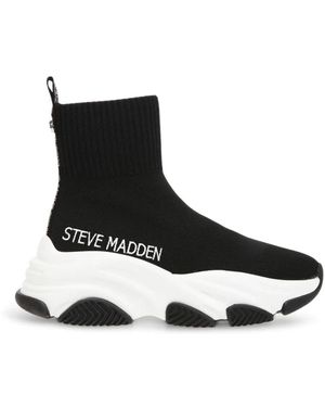 Steve Madden Prodigy 034 Logo-print Woven High-top Trainers - Black