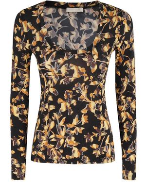 Ulla Johnson Aris Jersey Long Sleeve U Neck Top - Bruin
