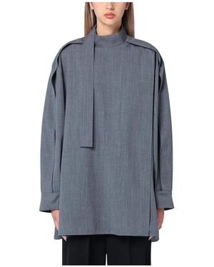 Jil Sander Wollen Overhemden - Blauw