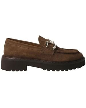 Calce Kamel wildleder loafer mit gold detail - Braun