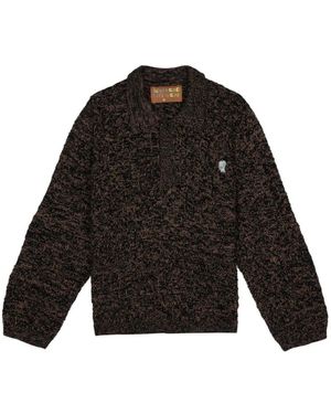 Brain Dead Waffle Pullover Sweater - Schwarz