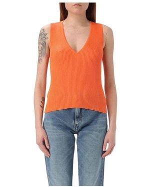 Pinko V-Neck Knitwear - Orange