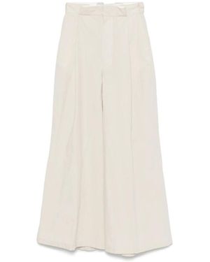 Maison Margiela Broeken ,Grijs ,Katoen Pleated Broeken - Wit