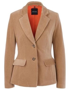 Marc Cain Jassen ,Bruin ,Katoen Fitted Corduroy Blazer