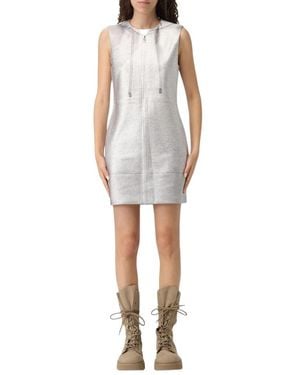 JW Anderson Stijlvolle Hooded Rits Mini Jurk - Grijs