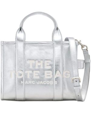 Marc Jacobs Metallische Leder Tote Tasche - Weiß
