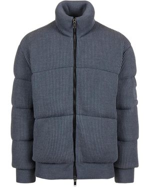 Iceberg Melange Graue Vollstrickfarbblockjacke - Blau