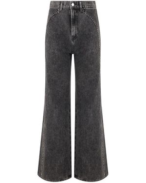 Veronica Beard Grant High Rise Wide Leg Jean - Grijs