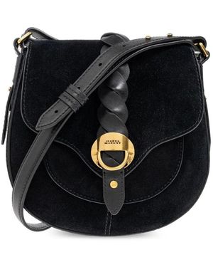 Isabel Marant Schwarze Geflochtene Schultertasche Mit Goldfarbener Hardware