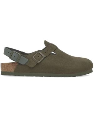 Birkenstock Grüne Clogs Mit Schnalle Und Absatz