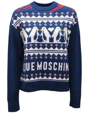 Moschino Round-Neck Knitwear - Blue