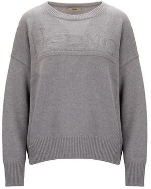 Herno Round-Neck Knitwear - Grey