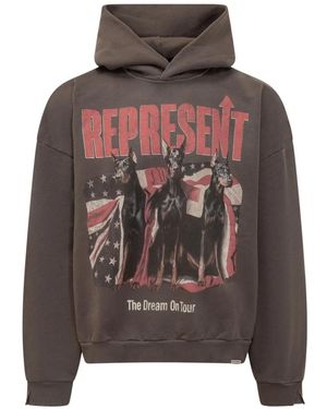 Represent Hoodies & Sweatvesten ,Zwart ,Katoen Dream On Tour Hoodie - Bruin