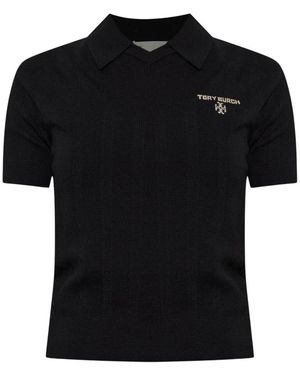 Tory Burch Tops ,Zwart ,Wol Simone Wol Polo