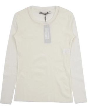 D.exterior Long Sleeve Tops - White
