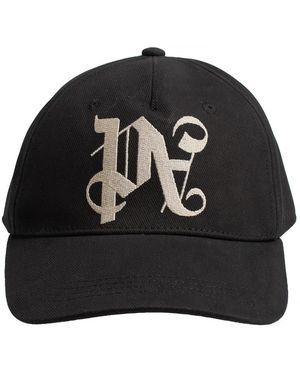 Palm Angels Herenpet Met Geborduurd Monogram Pmlb094E23Fab0101003 - Zwart