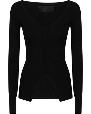 Dondup V-Ausschnitt Strickware - Schwarz