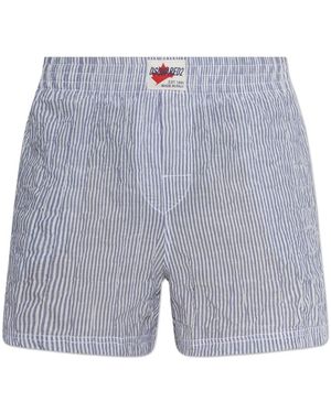 DSquared² Ondergoed ,Blauw ,Katoen Ribbed Boxers