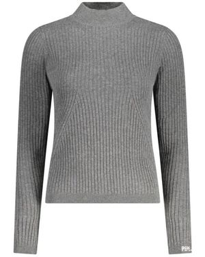 Pepe Jeans Baumwollstrickpullover Mit Rippdetails - Grau