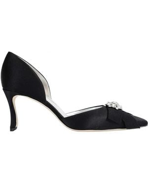 Manolo Blahnik Apidosa 70 Verzierte Satin-Pumps - Schwarz