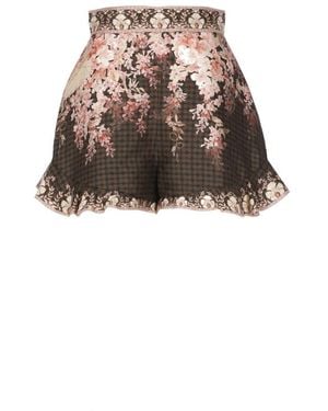 Zimmermann Short Shorts - Brown