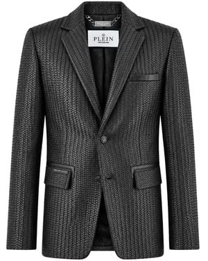 Philipp Plein Lederblazer - Schwarz