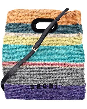 Sacai Borsa a righe - Blu