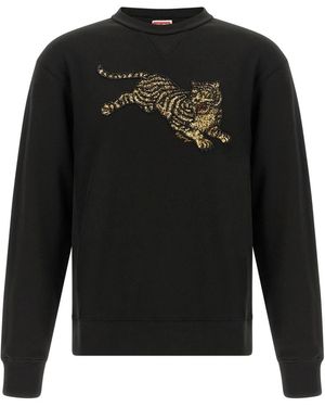 KENZO Hoodies & Sweatvesten ,Zwart ,Katoen Jumping Tiger Sweatshirt