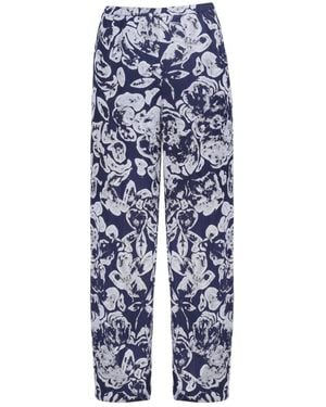 Liviana Conti Straight Trousers - Blue