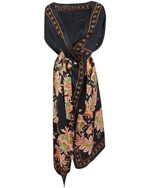Etro Accessoires ,Veelkleurig ,Zijden Sjaal Met Bloemenprint - Zwart