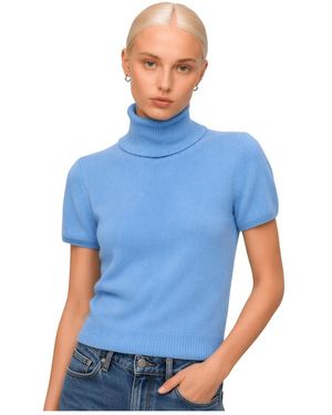 Kocca Trui Met Polokraag, Korte Mouwen - Blauw