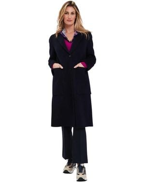 Alpha Studio Single-Breasted Coats - Blue