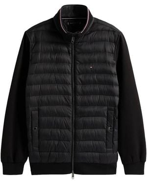 Tommy Hilfiger Jassen ,Zwart ,Mix Media Ess Rwb Stand Collar