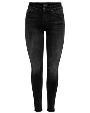 ONLY Skinny Jeans Met Rafelrand - Zwart
