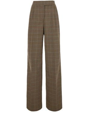 Etro Broeken ,Bruin ,Wol Prince Of Wales Broek