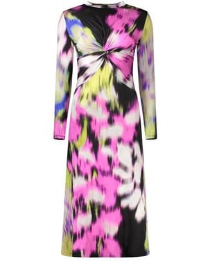 Desigual Kleedjes ,Veelkleurig ,Rayon Marina Midi Jurk - Roze
