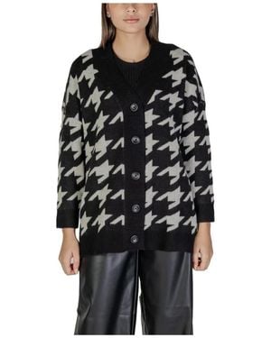 Vero Moda Schwarzer Und Weißer Marabou-Cardigan