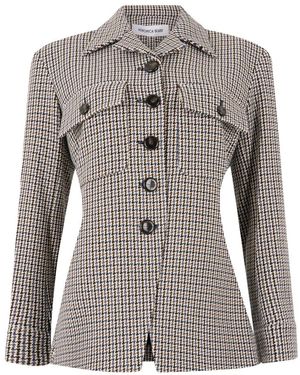 Veronica Beard Jassen ,Veelkleurig ,Leer Twill Jacket - Grijs