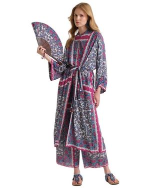 Maliparmi Kleedjes ,Blauw ,Sunset Paisley Jurk - Paars