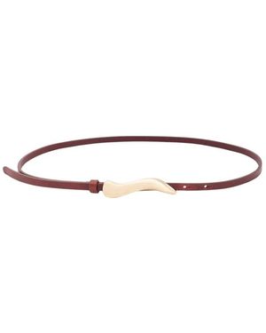 Alysi Dunne Leren Riem - Metallic