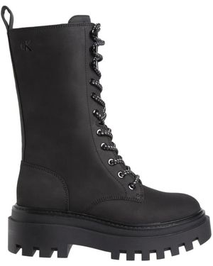 Calvin Klein Lace-Up Boots - Black