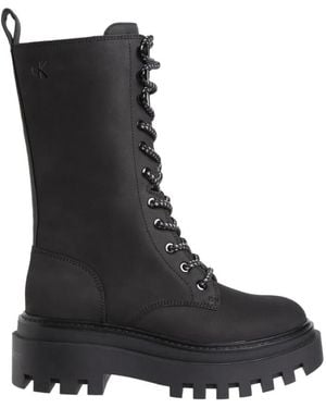 Calvin Klein Lace-Up Boots - Black