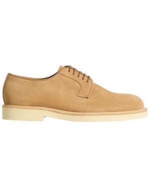 Kiton Derby-Schuh Aus Wildkalbsleder Mit Gummisohle - Natur