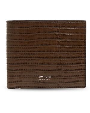 Tom Ford Accessoires ,Bruin ,Leer De Leren Portemonnee