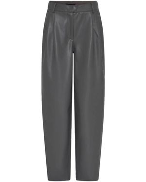 Bruuns Bazaar Leather Trousers - Gris