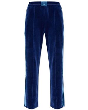 adidas Originals Broeken ,Blauw ,Katoen Velour Track Pant