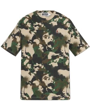 A Bathing Ape T-Shirt Mit Logo - Grün