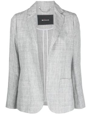 Kiton Elegante Grijze Linnen Blazer - Grijs