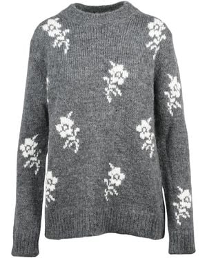 Jil Sander Truien & Vesten ,Grijs ,Wol Maglione Girocollo